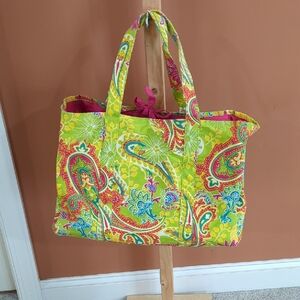 Buckhead Betties Tie Paisley Tote Bag Three Pockets